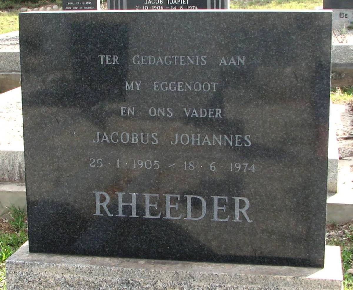 RHEEDER Jacobus Johannes 1905-1974