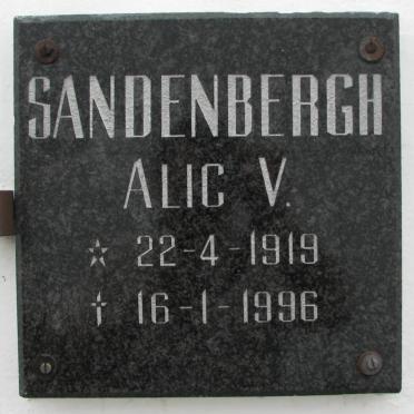SANDENBERGH Alic V. 1919-1996