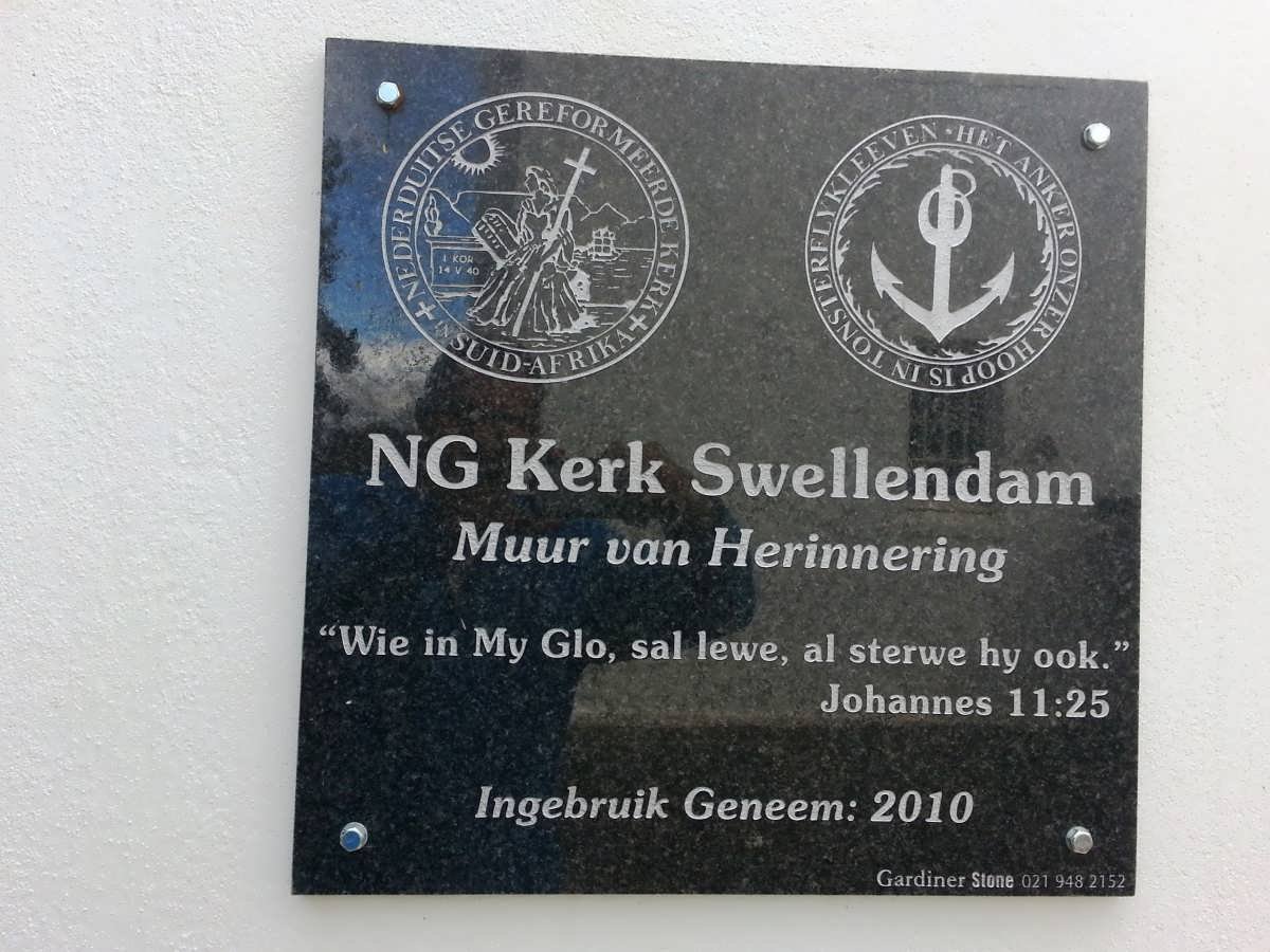 6. NG KERK Muur van herinnering