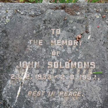 SOLOMONS John 1933-1950