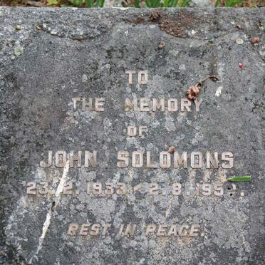 SOLOMONS John 1933-1950