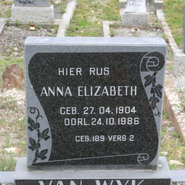 WYK Anna Elizabeth, van 1904-1986