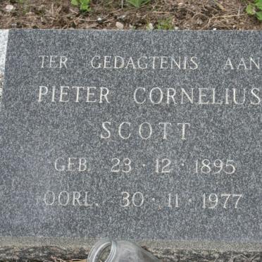 SCOTT Pieter Cornelius 1895-1977