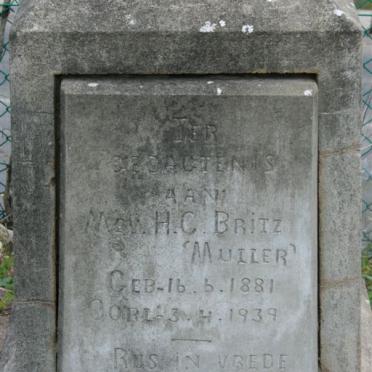 BRITZ H.C. nee MULLER 1881-1939