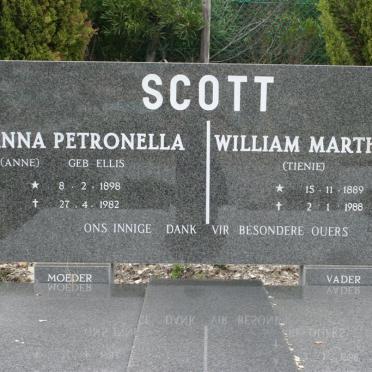 SCOTT William Marthinus 1889-1988 &amp;  Anna Petronella ELLIS 1898-1982