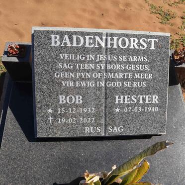 BADENHORST Bob 1932-2022 & Hester 1940-