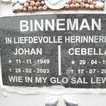 BINNEMAN Johan 1949-2003 &amp; Cebella J. 1943-2004