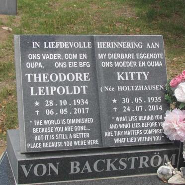 BACKSTROM Theodore Leipoldt, von 1934-2017 &amp; Kitty HOLTZHAUSEN 1935-2014