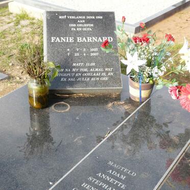 BARNARD Fanie 1927-2007