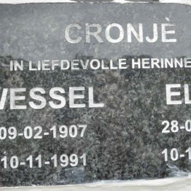 CRONJÈ Wessel 1907-1991 &amp; Elsa 1915-2004