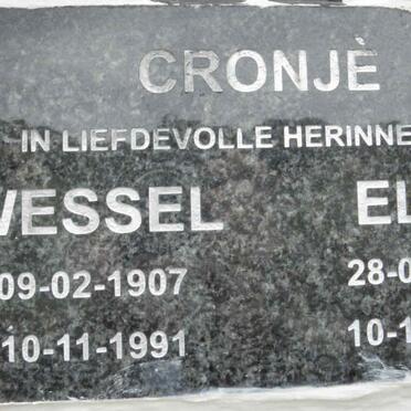 CRONJE Wessel 1907-1991 &amp; Elsa 1915-2004