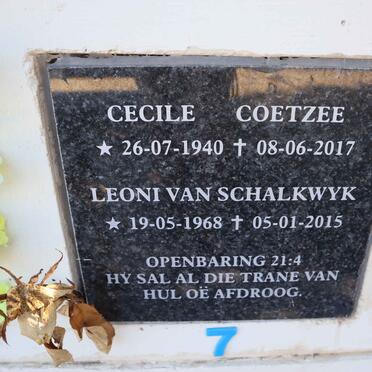 COETZEE Cecile 1940-2017 :: SCHALKWYK Leoni, van 1968-2015