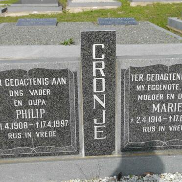 CRONJE Philip 1908-1997 &amp; Marie 1914-1990