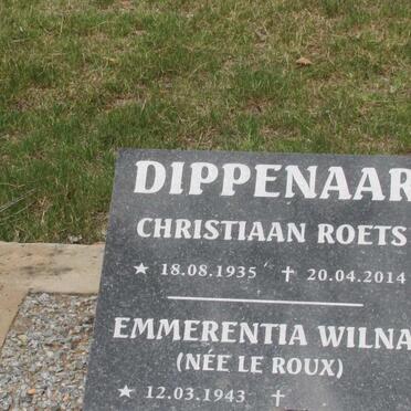 DIPPENAAR Christiaan Roets 1935-2014 &amp; Emmerentia Wilna Le ROUX 1943-