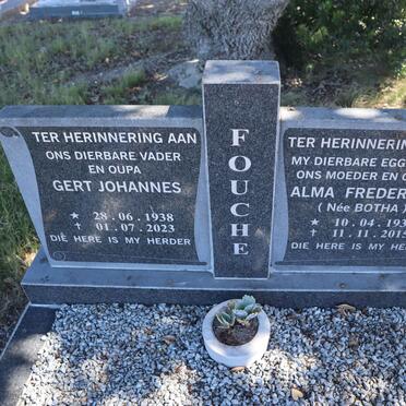 FOUCHE Gert Johannes 1938-2023 & Alma Fredericka BOTHA 1938-2015