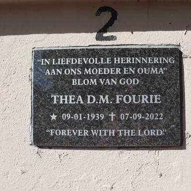 FOURIE Thea D.M. 1939-2022