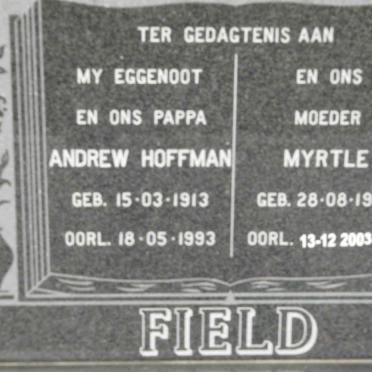 FIELD Andrew Hoffman 1913-1993 &amp; Myrtle 1917-2003
