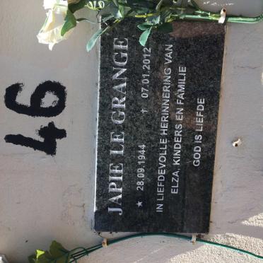 GRANGE Japie, le 1944-2012