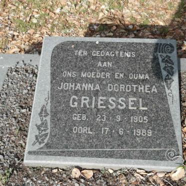 GRIESSEL Johanna Dorothea 1905-1989