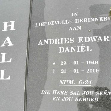 HALL Andries Edward Daniël 1949-2009