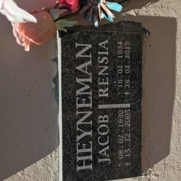 HEYNEMAN Jacob 1930-2005 &amp; Rensia 1934-2015