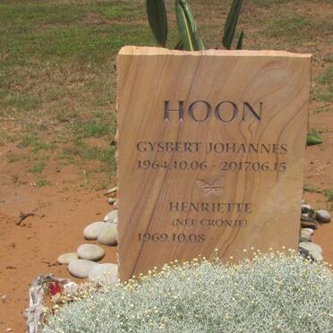 HOON Gysbert Johannes 1964-2017 &amp; Henriette CRONJE 1969-