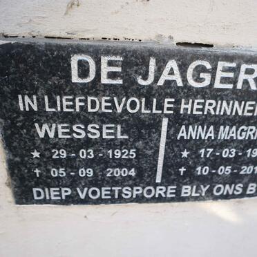 JAGER Wessel, de 1925-2004 & Anna Magrietha 1929-2014