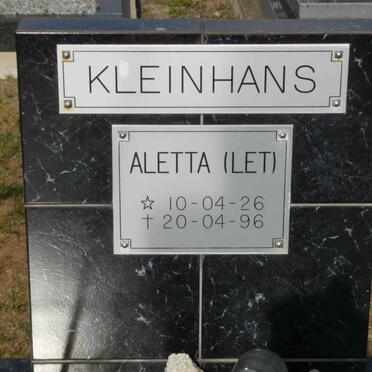 KLEINHANS Aletta 1926-1996