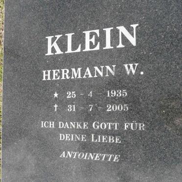 KLEIN Hermann W. 1935-2005