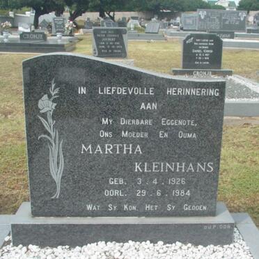 KLEINHANS Martha 1926-1984