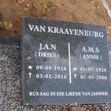 KRAAYENBURG J.A.N., van 1918-2016 &amp; A.M.S. 1926-2006