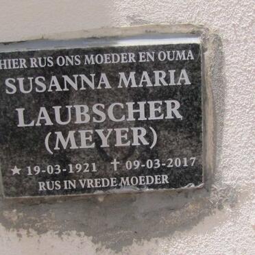 LAUBSCHER Susanna Maria nee MEYER 1921-2017