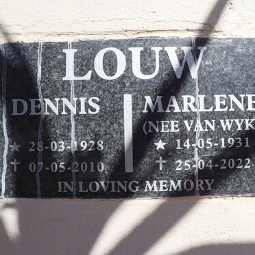 LOUW Dennis 1928-2010 & Marlene VAN WYK 1931-2022