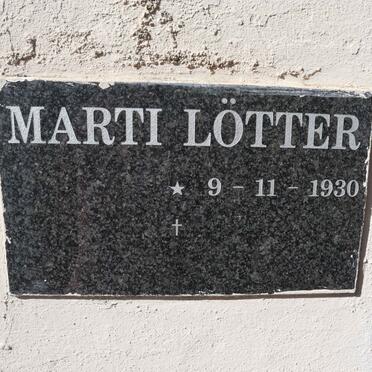 LOTTER Marti 1930-