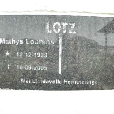 LOTZ Mathys Lourens 1929-2005