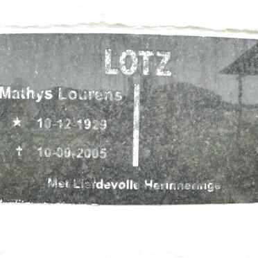 LOTZ Mathys Lourens 1929-2005