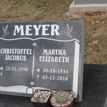 MEYER Christoffel Jacobus 1930- &amp; Martha Elizabeth 1934-2016