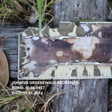 MORSNER Johann Groenewald 1937-2014