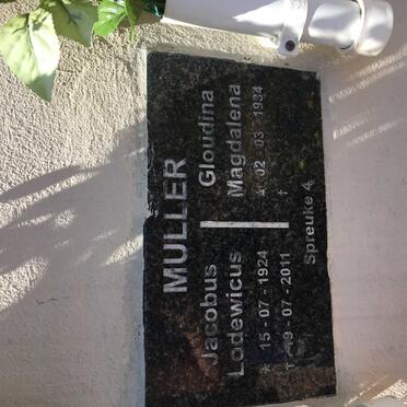 MULLER Jacobus Lodewicus 1924-2011 &amp; Gloudina Magdalena 1934-