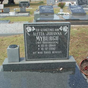 MYBURGH Aletta Johanna nee OOSTHUIZEN 1946-1992