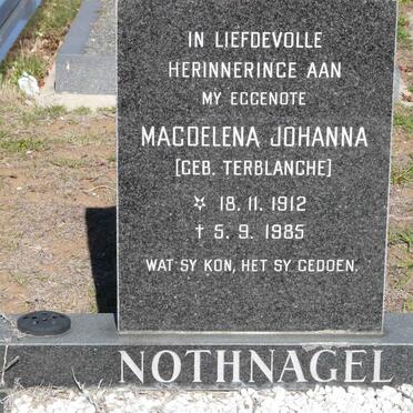 NOTHNAGEL Magdalena Johanna neé TERBLANCHE 1912-1985