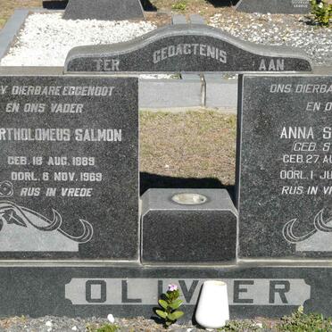 OLIVIER Bartholomeus Salmon 1889-1969 &amp; Anna Sophia STEYN 1899-1982