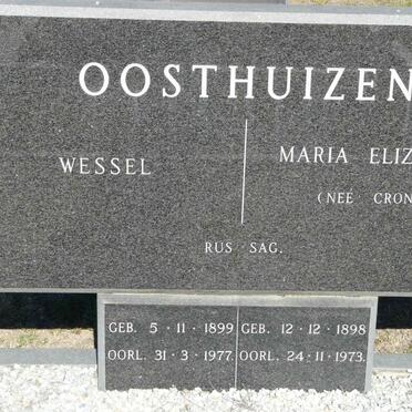 OOSTHUIZEN Wessel 1899-1977 &amp; Maria Elizabeth CRONJE 1898-1973