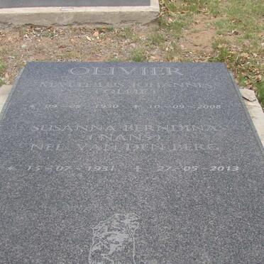 OLIVIER Mattheus Johannes 1930-2008 &amp; Susanna Berndina VAN DEN BERG 1931-2013