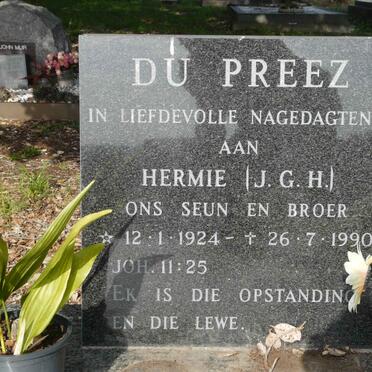 PREEZ J.G.H., du 1924-1990