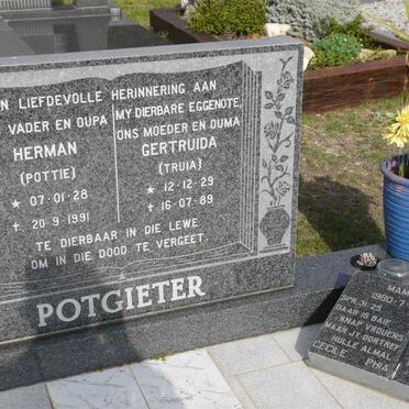 POTGIETER Herman 1928-1991 &amp; Gertruida 1929-1989