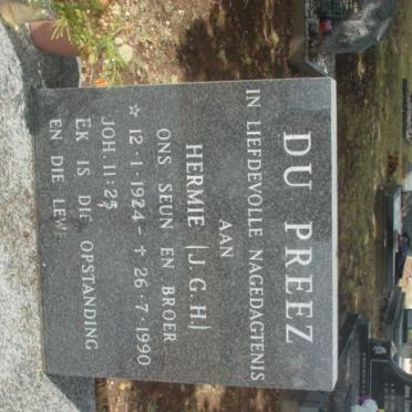 PREEZ  J.G.H., du 1924-1990