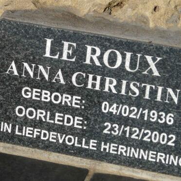 ROUX Anna Christina, le 1936-2002