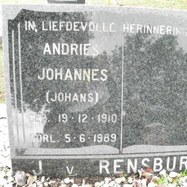RENSBURG Andries Johannes, Janse van 1910-1989
