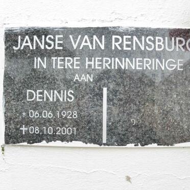 RENSBURG Dennis, Janse van 1928-2001